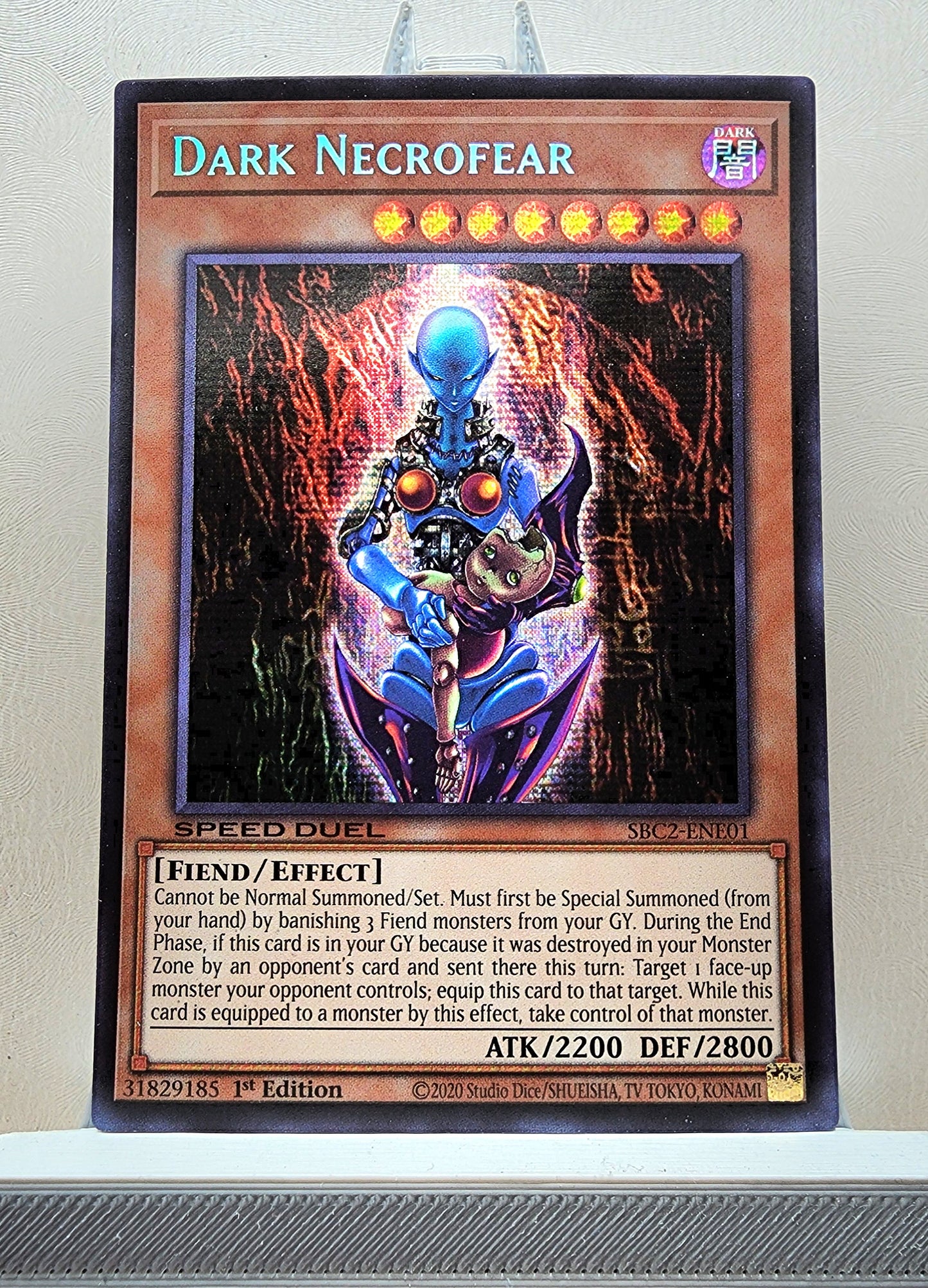 Yugioh! 1x Dark Necrofear (SBC2 - Prismatic Secret Rare) 1st Edition