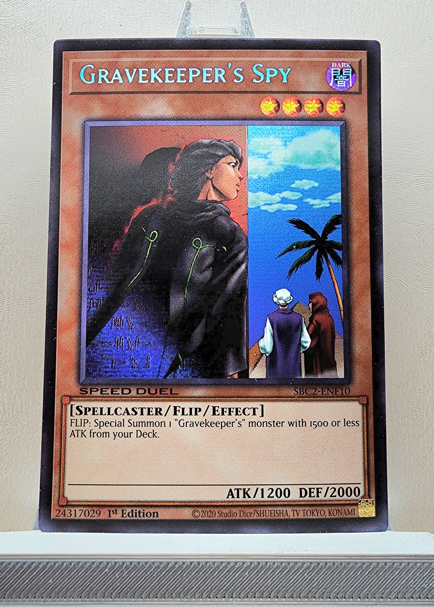 Yugioh! 1x Gravekeeper's Spy (SBC2 - Prismatic Secret Rare) 1st Edition