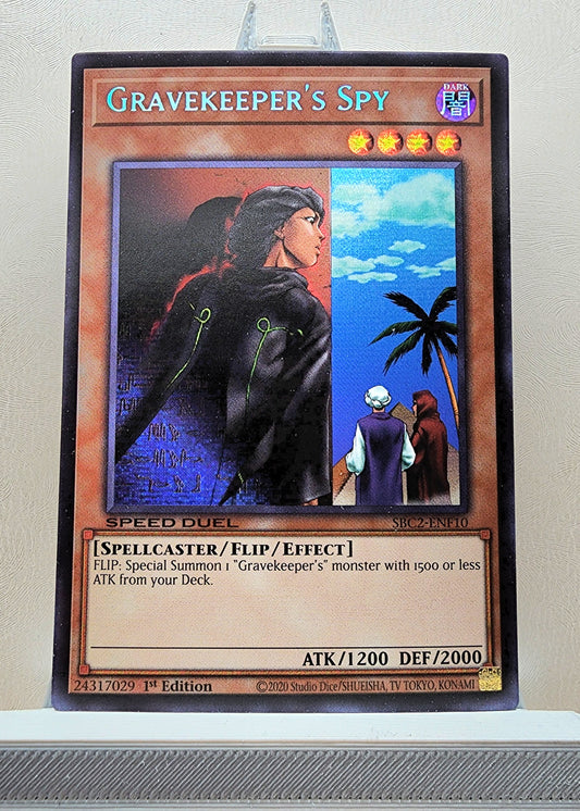 Yugioh! 1x Gravekeeper's Spy (SBC2 - Prismatic Secret Rare) 1st Edition