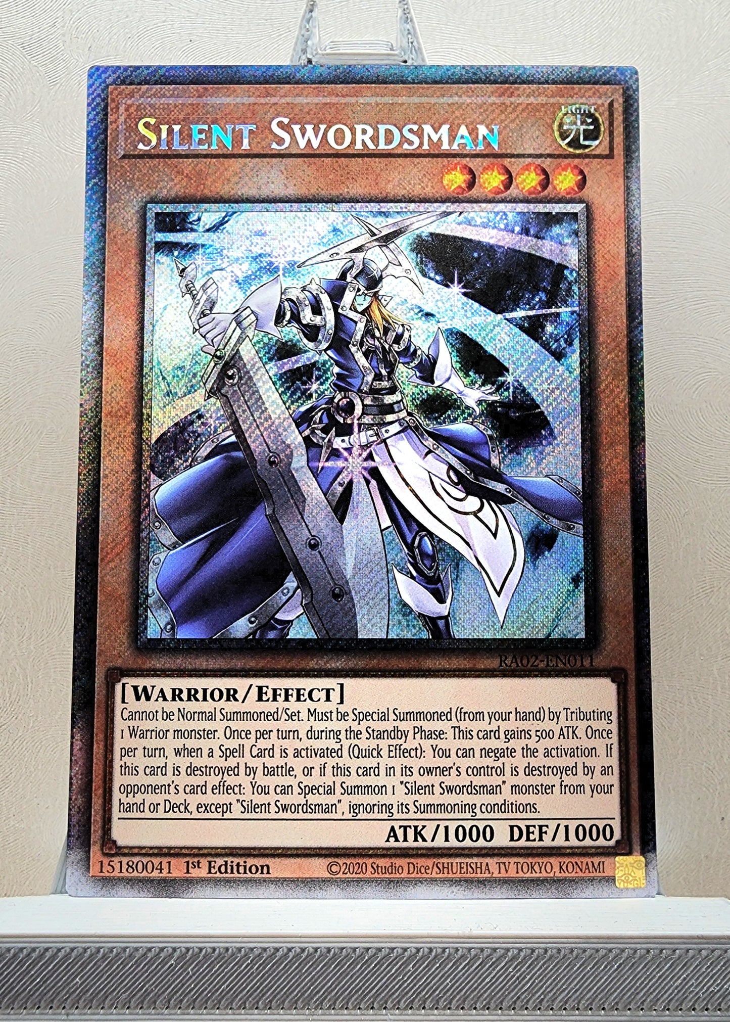 Yugioh! 1x Silent Swordsman (RA02 - Platinum Secret Rare) 1st Edition