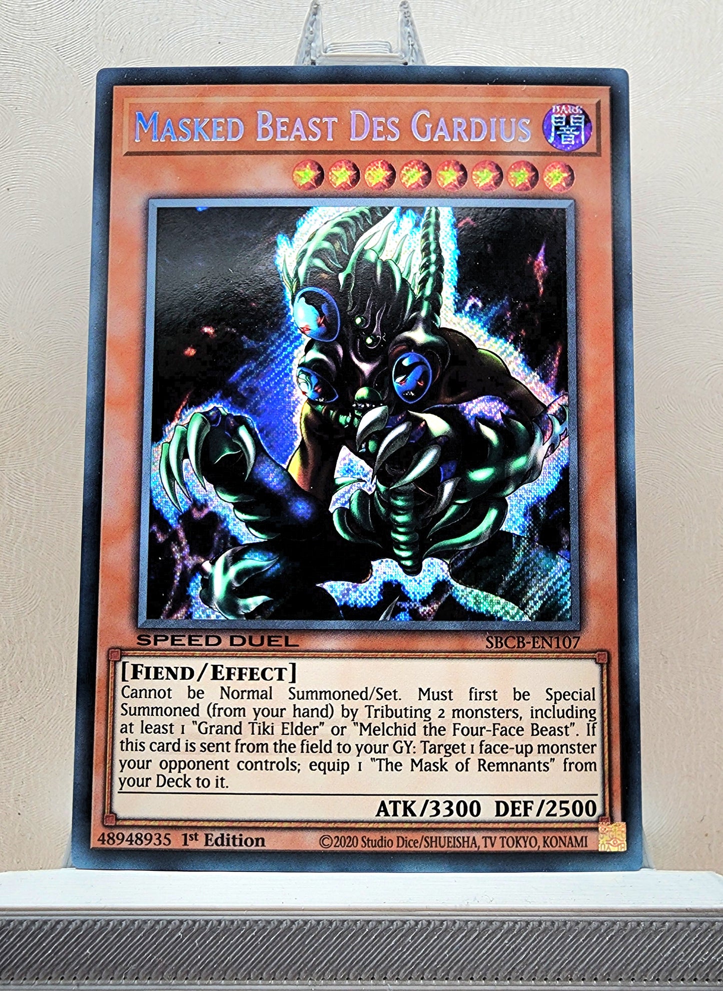 Yugioh! 1x Masked Beast Des Gardius (SBCB - Secret Rare) 1st Edition