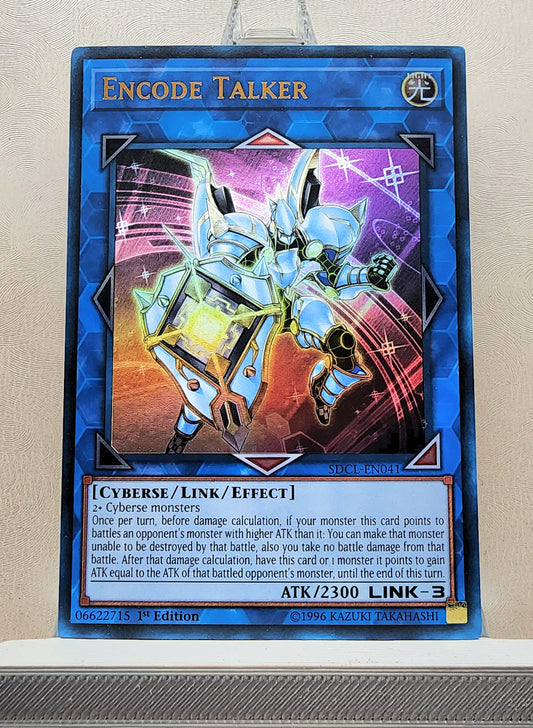 Yugioh! 1x Encode Talker (SDCL - Ultra Rare) 1st Edition