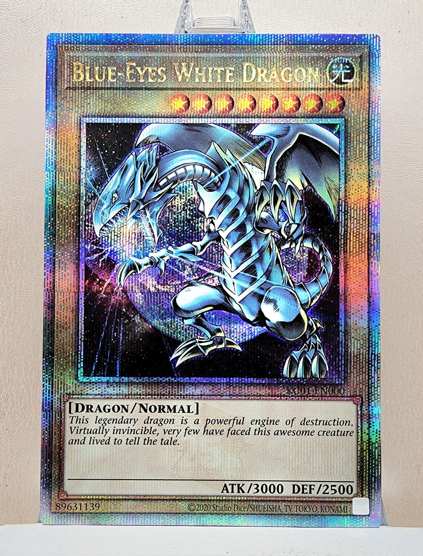 Yugioh! 1x Blue-Eyes White Dragon Earth Background (KC01 - Quarter Century Secret Rare) Unli Edition