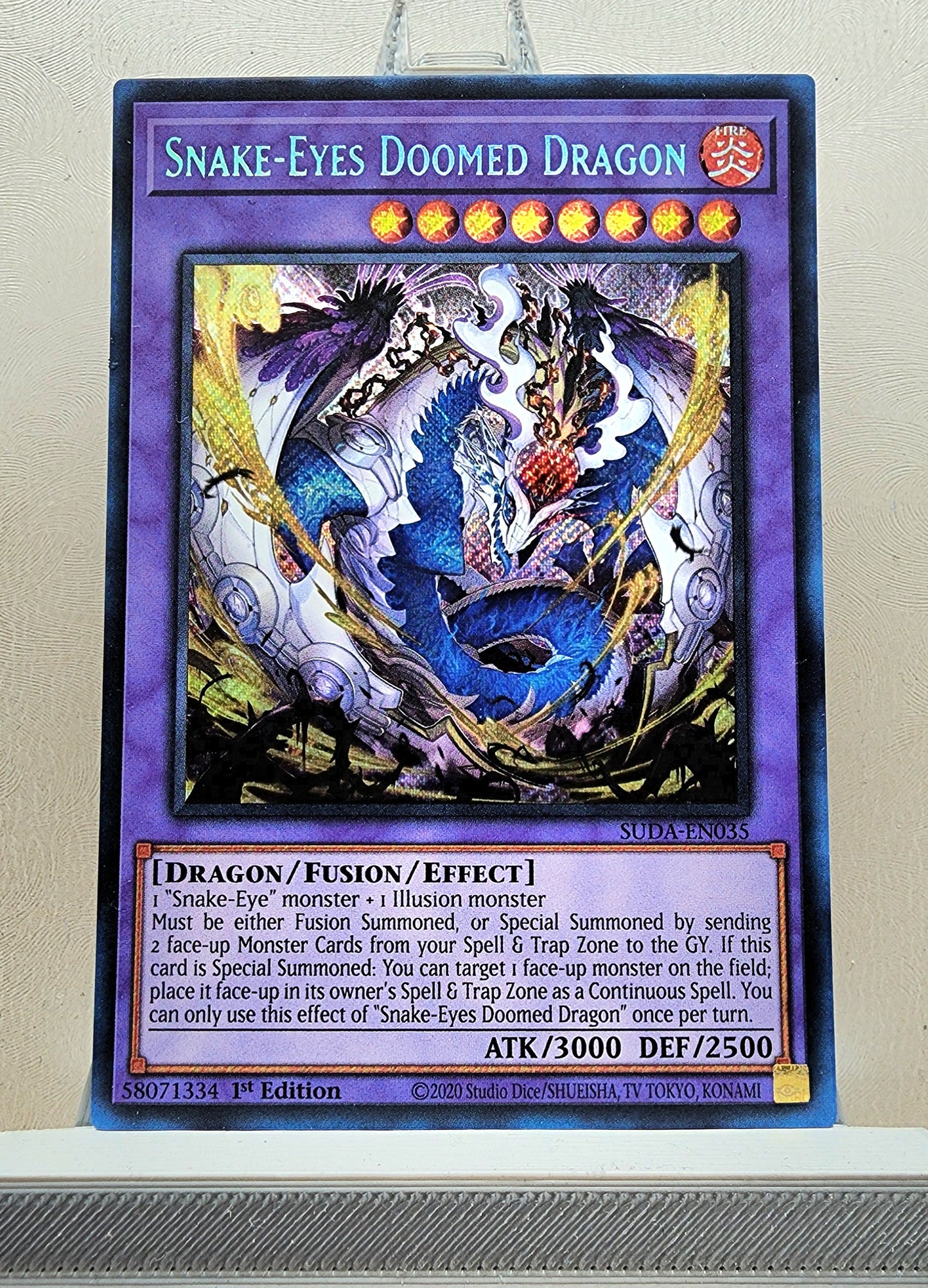 Yugioh! 1x Snake-Eyes Doomed Dragon (SUDA - Secret Rare) 1st Edition