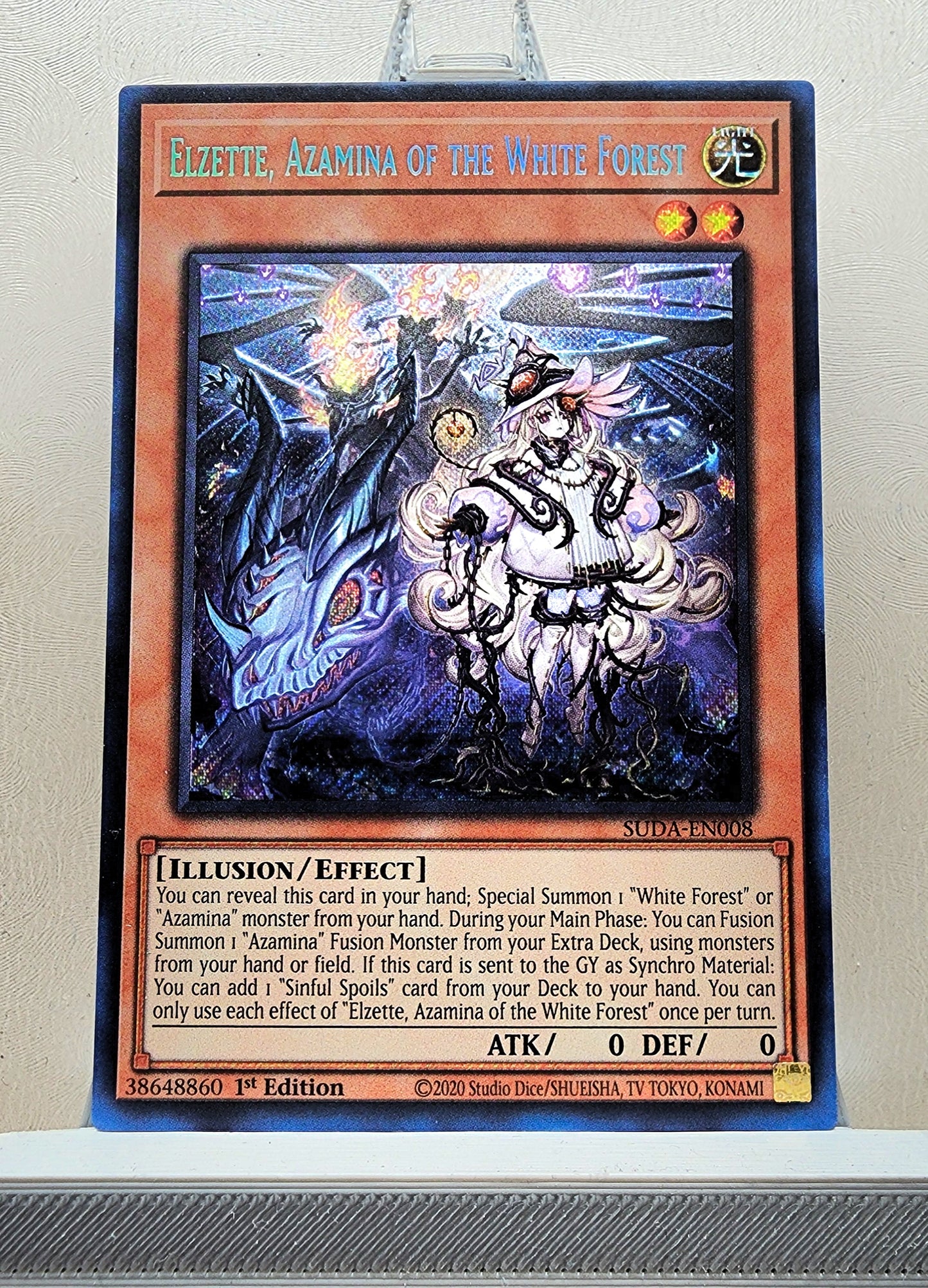 Yugioh! 1x Elzette, Azamina of the White Forest (SUDA - Secret Rare) 1st Edition