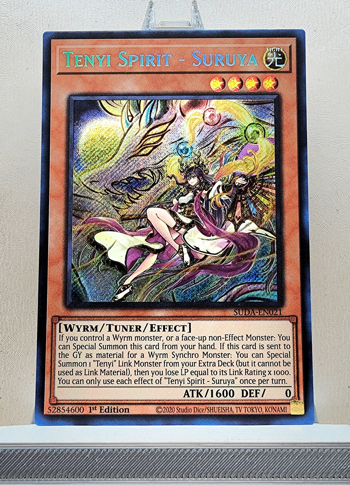 Yugioh! 1x Tenyi Spirit - Suruya (SUDA - Secret Rare) 1st Edition