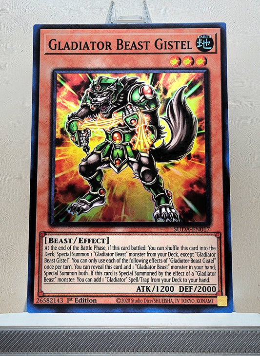 Yugioh! 1x Gladiator Beast Gistel (SUDA - Super Rare) 1st Edition