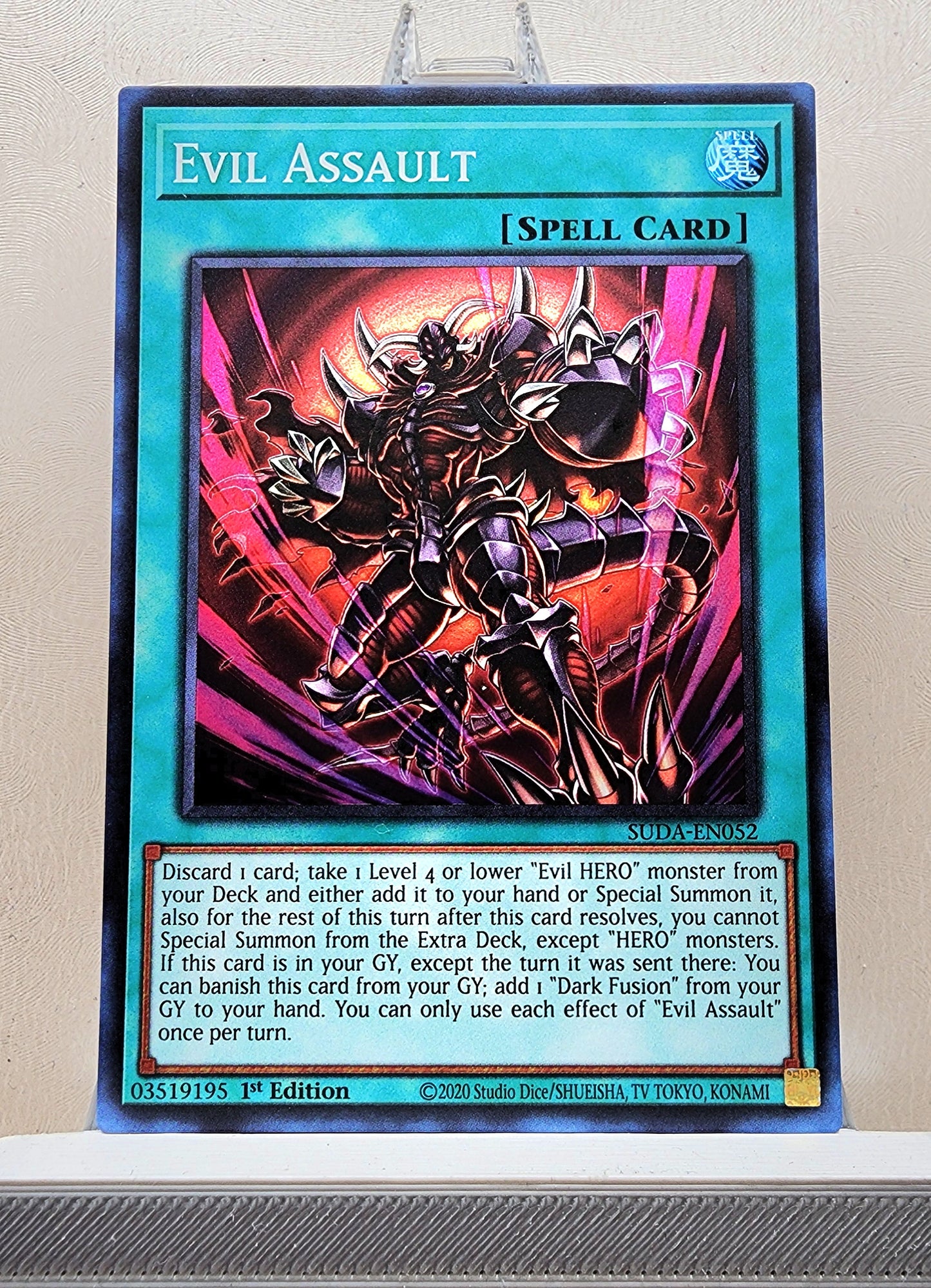 Yugioh! 1x Evil Assault (SUDA - Super Rare) 1st Edition