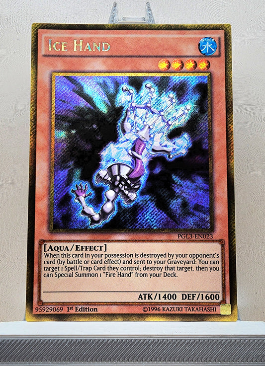 Yugioh! 1x Ice Hand (PGL3 - Gold Secret Rare) 1st Edition