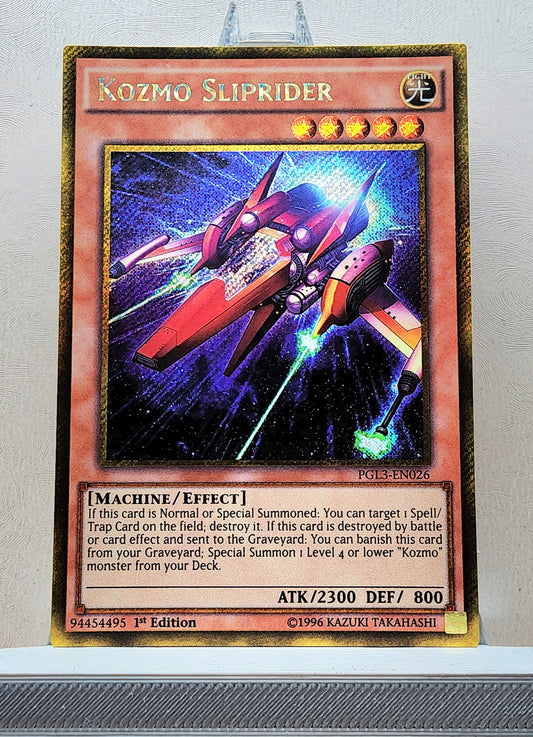 Yugioh! 1x Kozmo Sliprider (PGL3 - Gold Secret Rare) 1st Edition