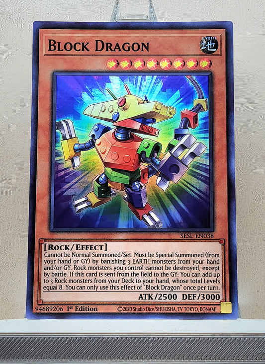 Yugioh! 1x Block Dragon (SESL - Super Rare) 1st Edition