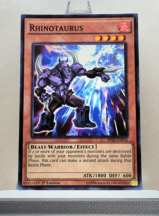 Yugioh! 1x Rhinotaurus (BP03 - Shatterfoil Rare) 1st Edition