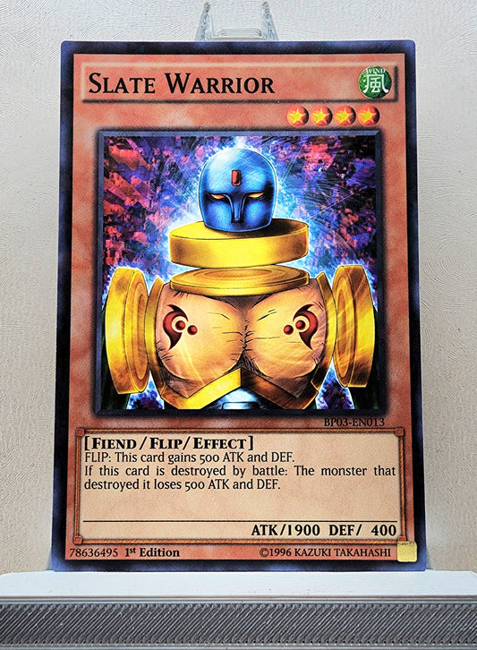 Yugioh! 1x Slate Warrior (BP03 - Shatterfoil Rare) 1st Edition