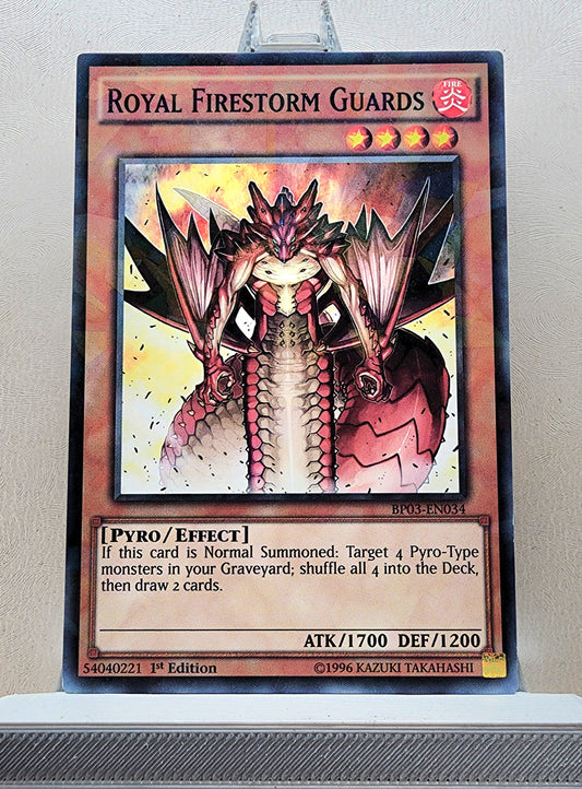 Yugioh! 1x Royal Firestorm Guards (BP03 - Shatterfoil Rare) 1st Edition