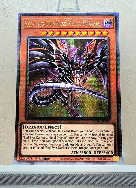 Yugioh! 1x Red-Eyes Darkness Metal Dragon Alt Art (RA04 - Quarter Century Secret Rare) 1st Edition