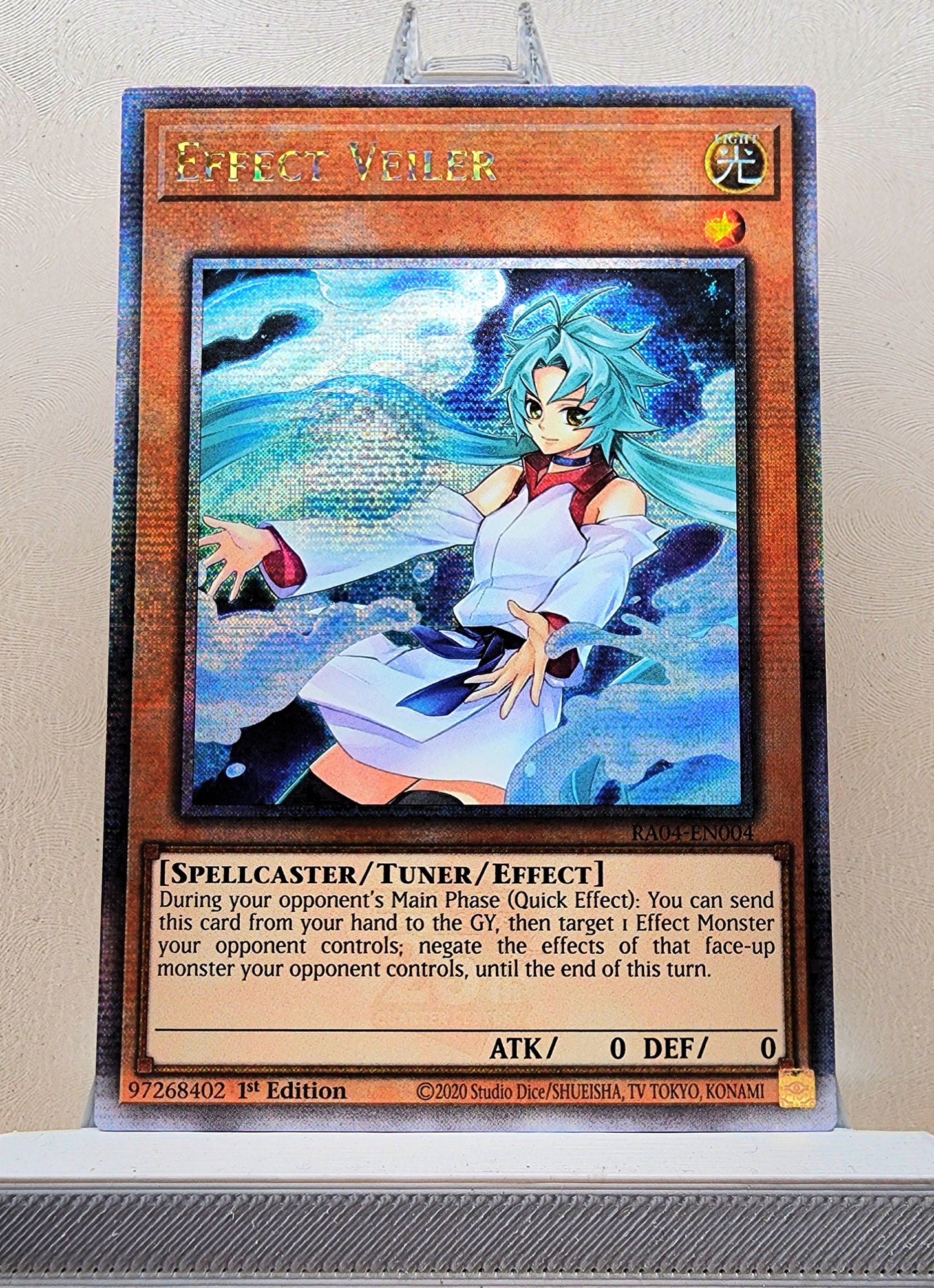 Yugioh! 1x Effect Veiler New Art (RA04 - Quarter Century Secret Rare) 1st Edition