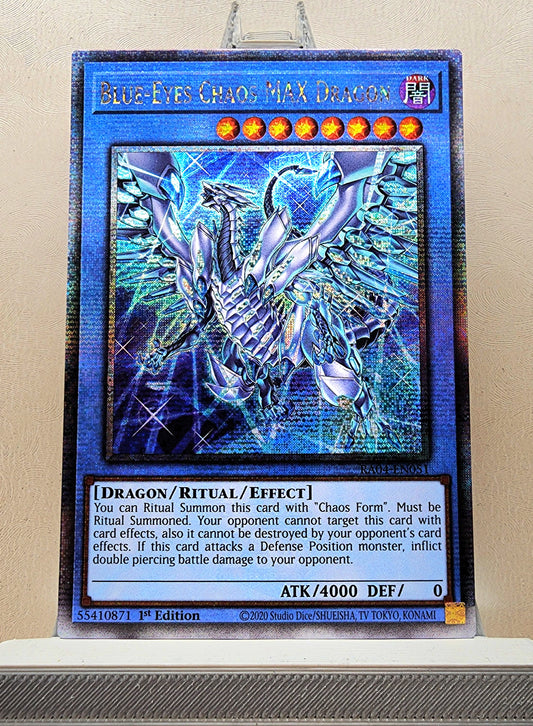 Yugioh! 1x Blue-Eyes Chaos MAX Dragon New Art (RA04 - Quarter Century Secret Rare) 1st Edition