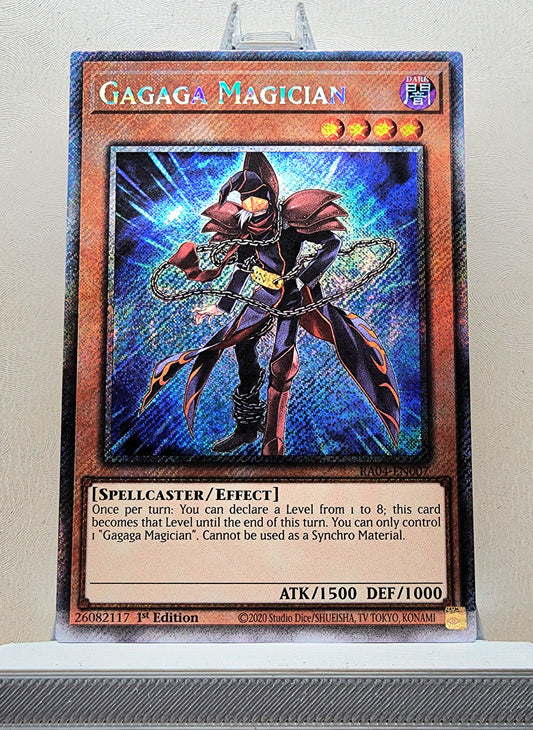 Yugioh! 1x Gagaga Magician (RA04 - Platinum Secret Rare) 1st Edition