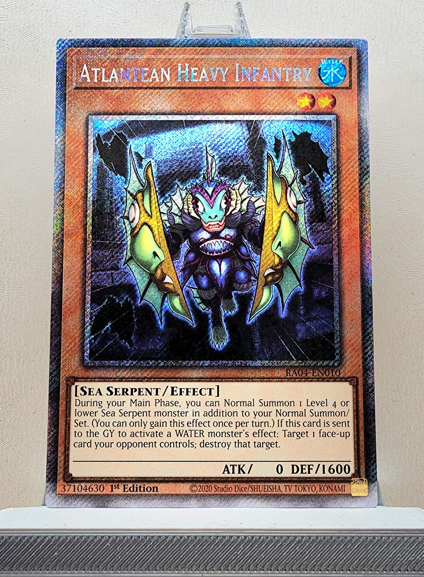 Yugioh! 1x Atlantean Heavy Infantry (RA04 - Platinum Secret Rare) 1st Edition
