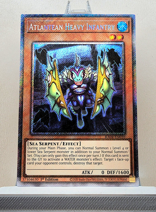 Yugioh! 1x Atlantean Heavy Infantry (RA04 - Platinum Secret Rare) 1st Edition