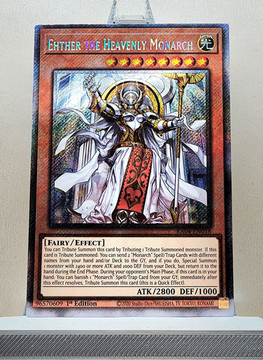 Yugioh! 1x Ehther the Heavenly Monarch (RA04 - Platinum Secret Rare) 1st Edition