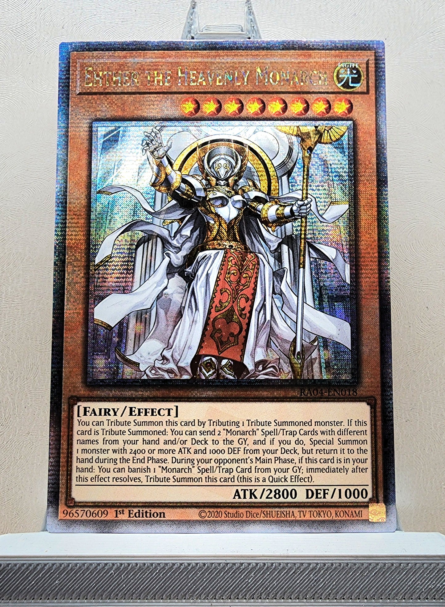 Yugioh! 1x Ehther the Heavenly Monarch (RA04 - Quarter Century Secret Rare) 1st Edition