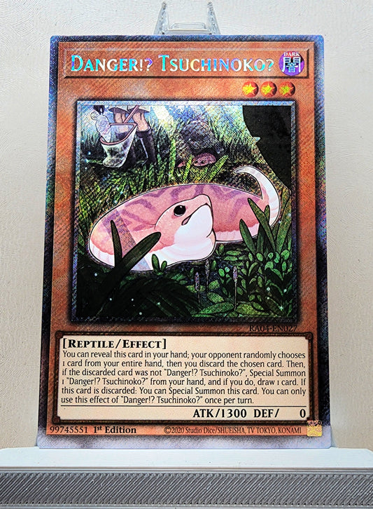 Yugioh! 1x Danger Tsuchinoko (RA04 - Platinum Secret Rare) 1st Edition