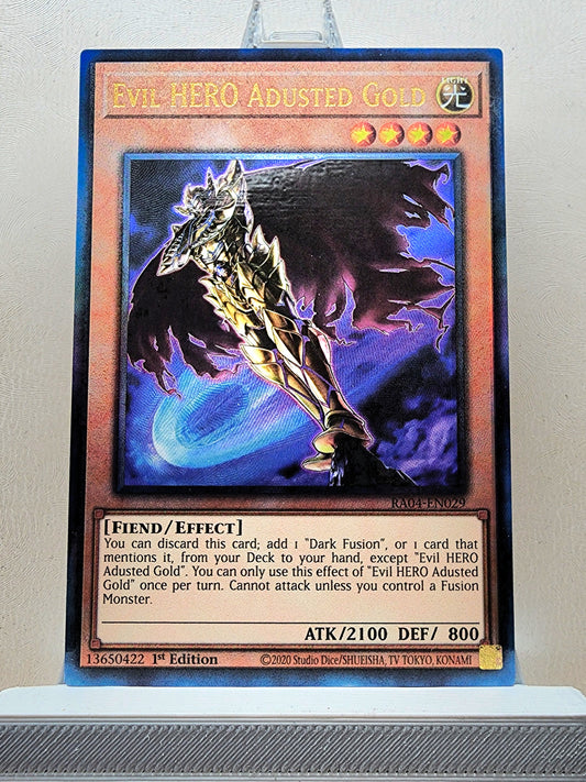 Yugioh! 1x Evil HERO Adusted Gold (RA04 - Prismatic Ultimate Rare) 1st Edition