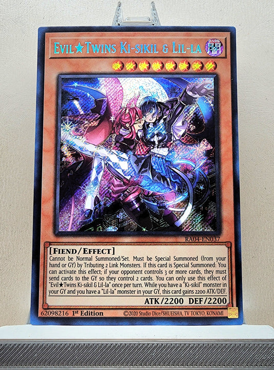 Yugioh! 1x Evil★Twins Ki-sikil & Lil-la (RA04 - Secret Rare) 1st Edition