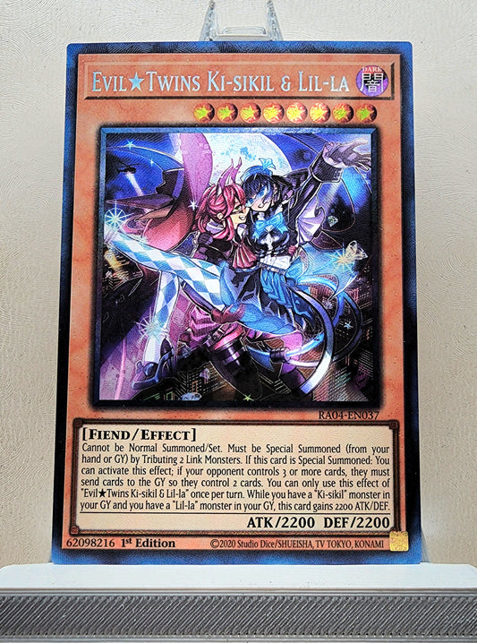 Yugioh! 1x Evil★Twins Ki-sikil & Lil-la (RA04 - Prismatic Collectors Rare) 1st Edition
