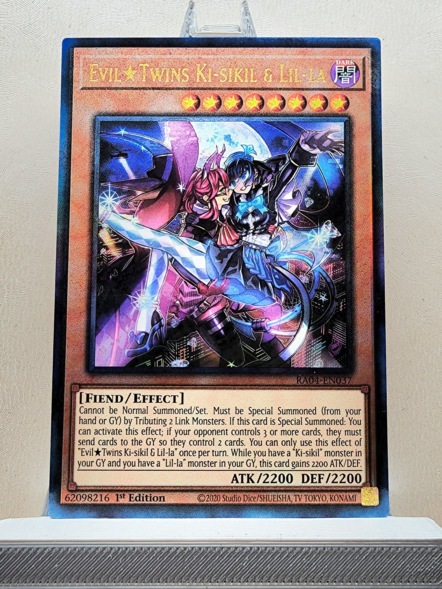 Yugioh! 1x Evil★Twins Ki-sikil & Lil-la (RA04 - Prismatic Ultimate Rare) 1st Edition