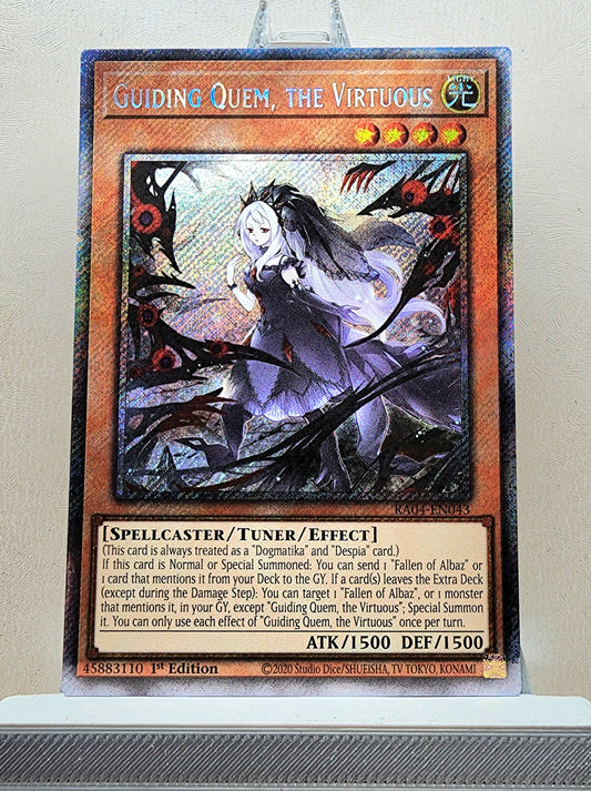 Yugioh! 1x Guiding Quem, the Virtuous (RA04 - Platinum Secret Rare) 1st Edition