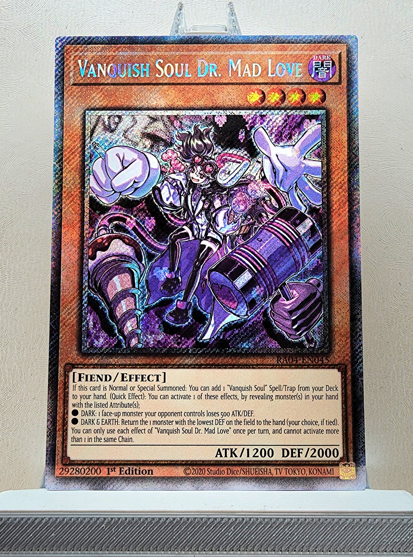 Yugioh! 1x Vanquish Soul Dr. Mad Love (RA04 - Platinum Secret Rare) 1st Edition