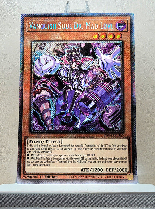 Yugioh! 1x Vanquish Soul Dr. Mad Love (RA04 - Platinum Secret Rare) 1st Edition