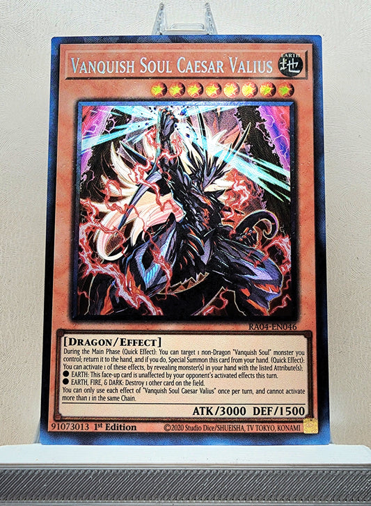 Yugioh! 1x Vanquish Soul Caesar Valius (RA04 - Prismatic Collectors Rare) 1st Edition
