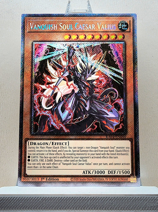 Yugioh! 1x Vanquish Soul Caesar Valius (RA04 - Platinum Secret Rare) 1st Edition