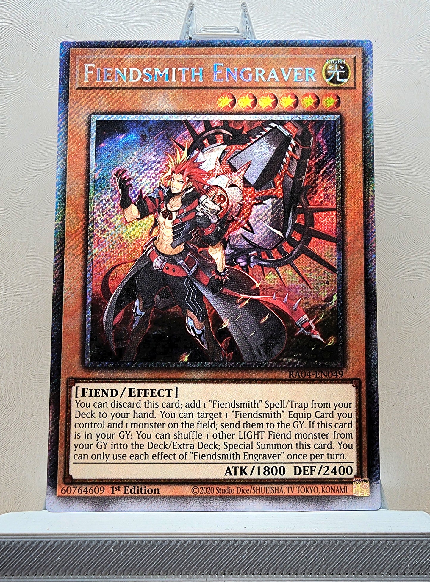 Yugioh! 1x Fiendsmith Engraver (RA04 - Platinum Secret Rare) 1st Edition