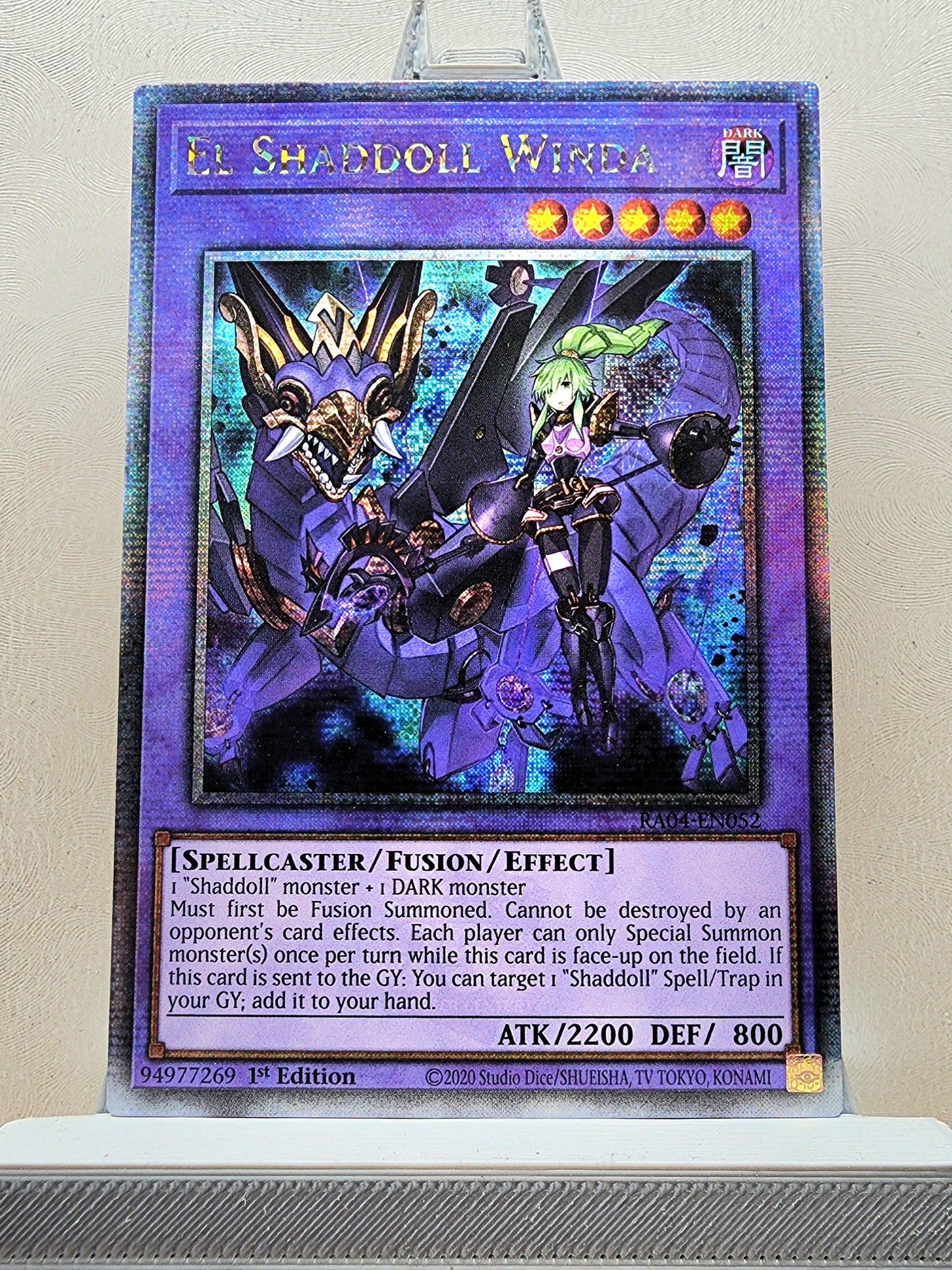 Yugioh! 1x El Shaddoll Winda Alt Art (RA04 - Quarter Century Secret Rare) 1st Edition