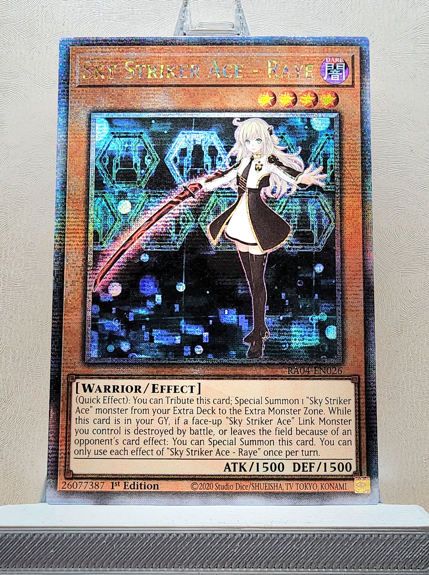 Yugioh! 1x Sky Striker Ace - Raye (RA04 - Quarter Century Secret Rare) 1st Edition