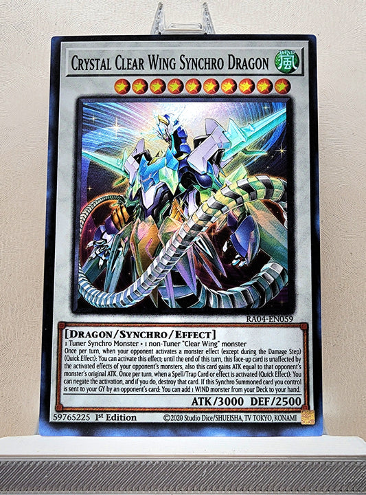 Yugioh! 1x Crystal Clear Wing Synchro Dragon (RA04 - Super Rare) 1st Edition