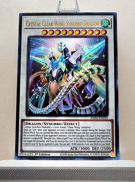 Yugioh! 1x Crystal Clear Wing Synchro Dragon (RA04 - Ultra Rare) 1st Edition