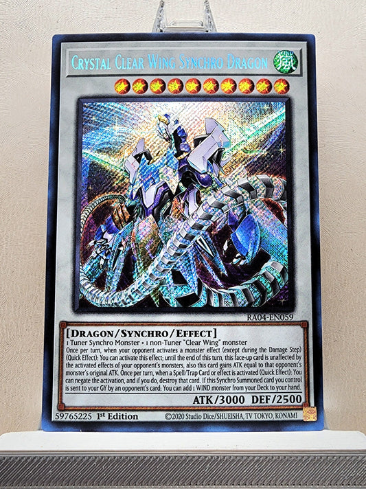 Yugioh! 1x Crystal Clear Wing Synchro Dragon (RA04 - Secret Rare) 1st Edition