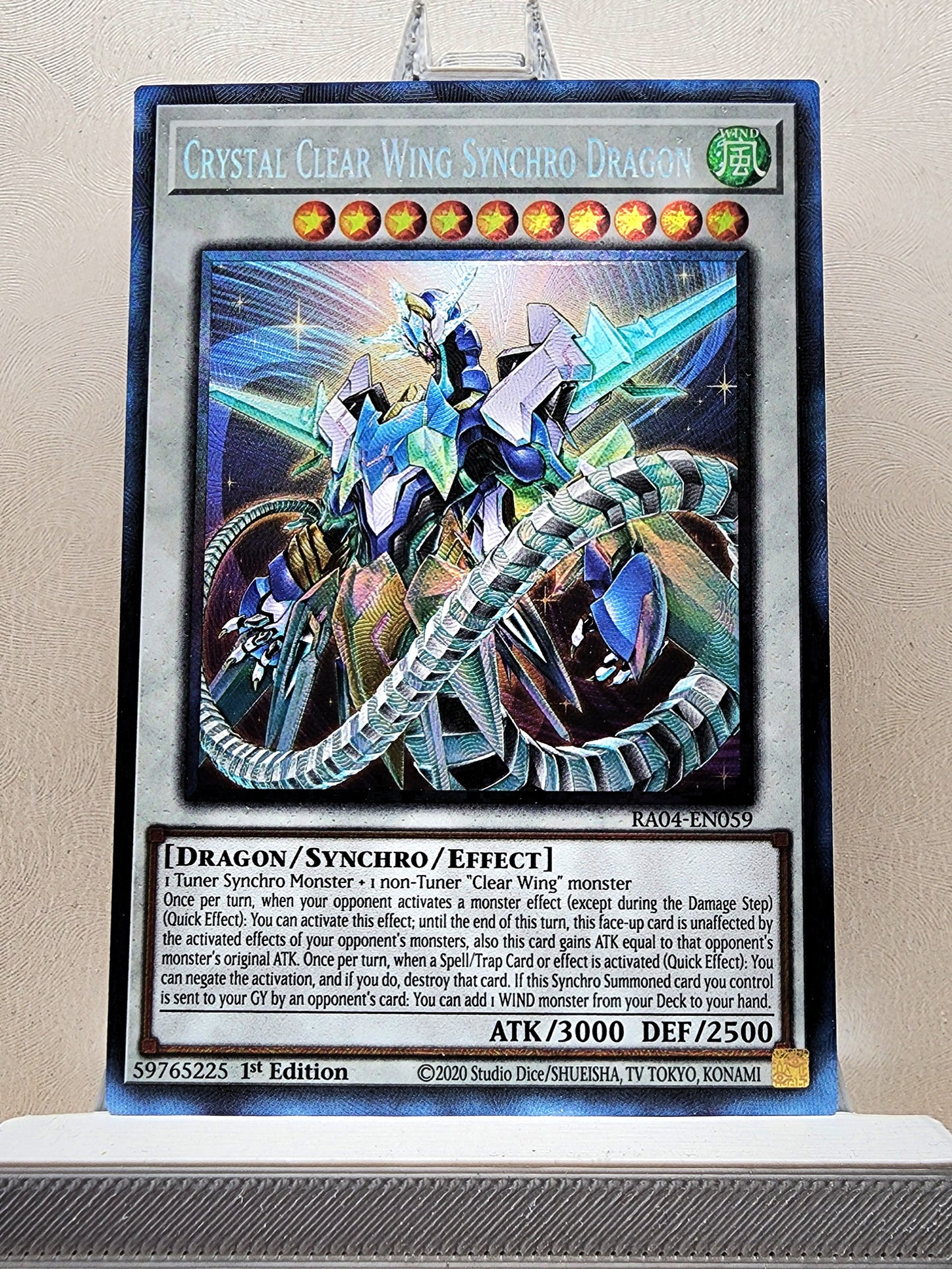 Yugioh! 1x Crystal Clear Wing Synchro Dragon (RA04 - Prismatic Collectors Rare) 1st Edition