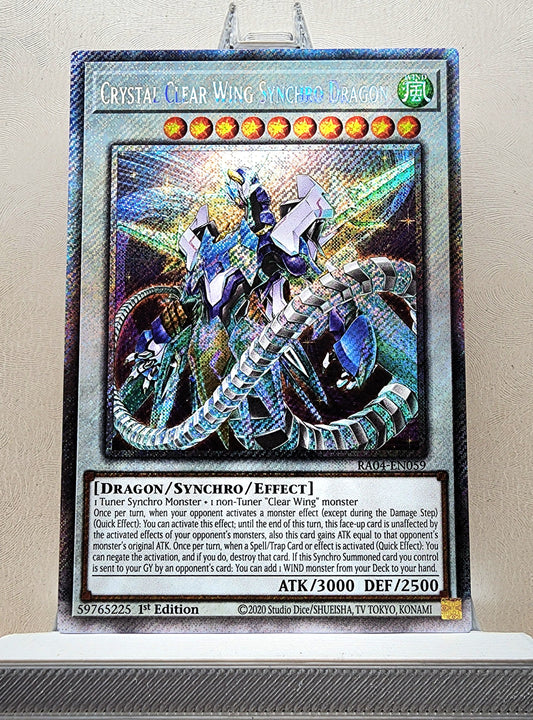 Yugioh! 1x Crystal Clear Wing Synchro Dragon (RA04 - Platinum Secret Rare) 1st Edition