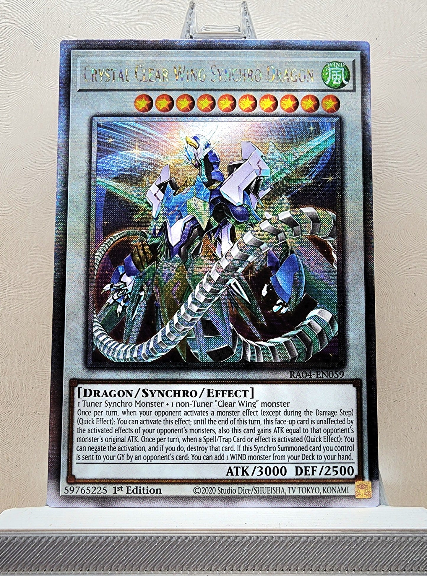 Yugioh! 1x Crystal Clear Wing Synchro Dragon (RA04 - Quarter Century Secret Rare) 1st Edition