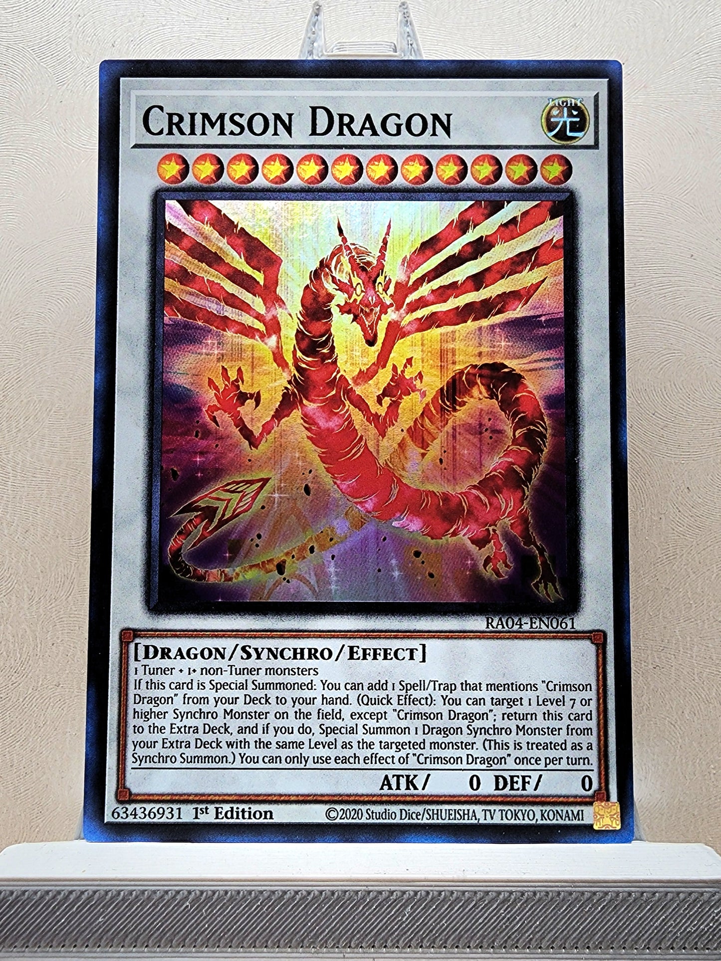 Yugioh! 1x Crimson Dragon (RA04 - Super Rare) 1st Edition