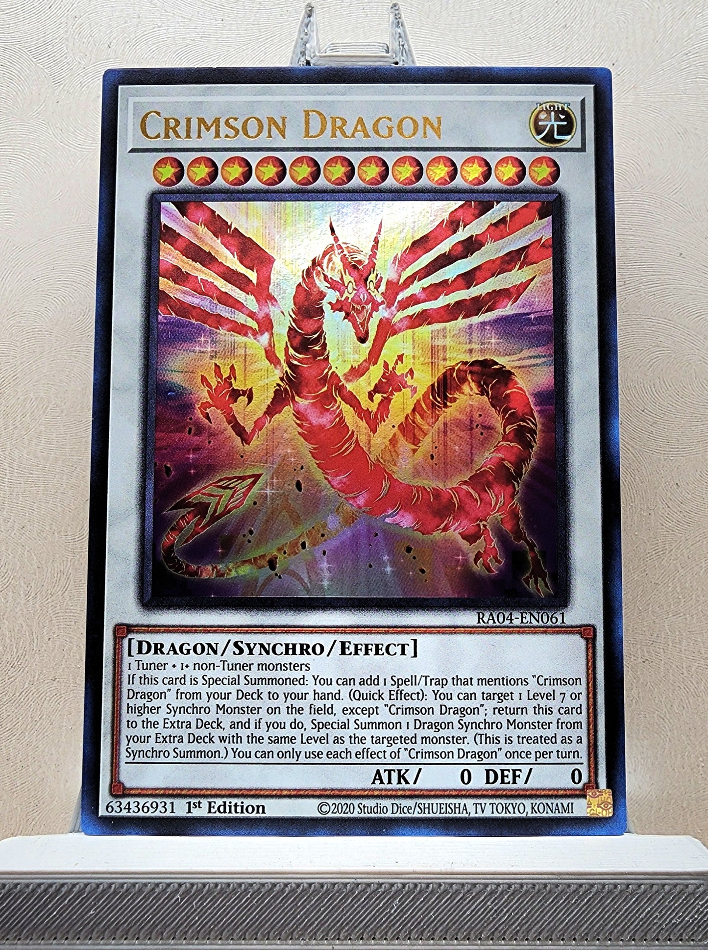 Yugioh! 1x Crimson Dragon (RA04 - Ultra Rare) 1st Edition