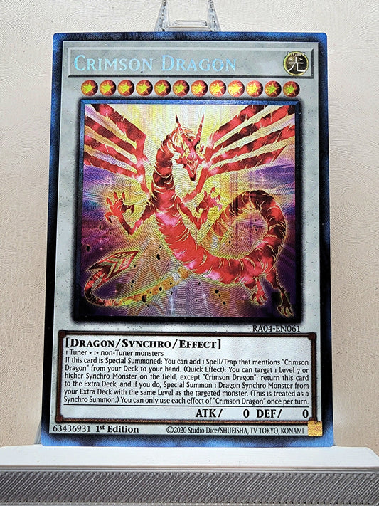 Yugioh! 1x Crimson Dragon (RA04 - Prismatic Collectors Rare) 1st Edition