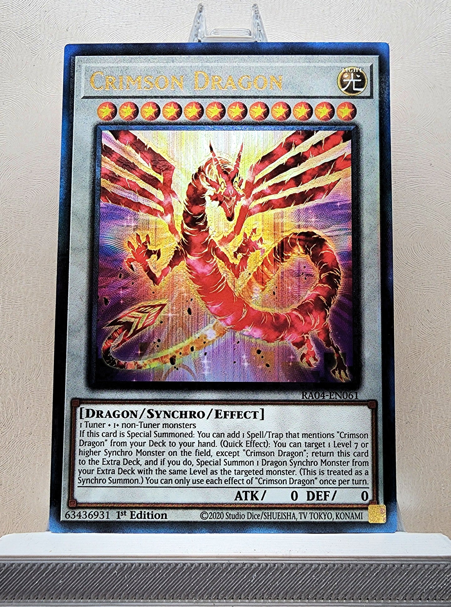 Yugioh! 1x Crimson Dragon (RA04 - Prismatic Ultimate Rare) 1st Edition