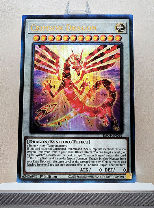 Yugioh! 1x Crimson Dragon (RA04 - Prismatic Ultimate Rare) 1st Edition